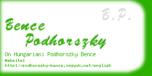 bence podhorszky business card